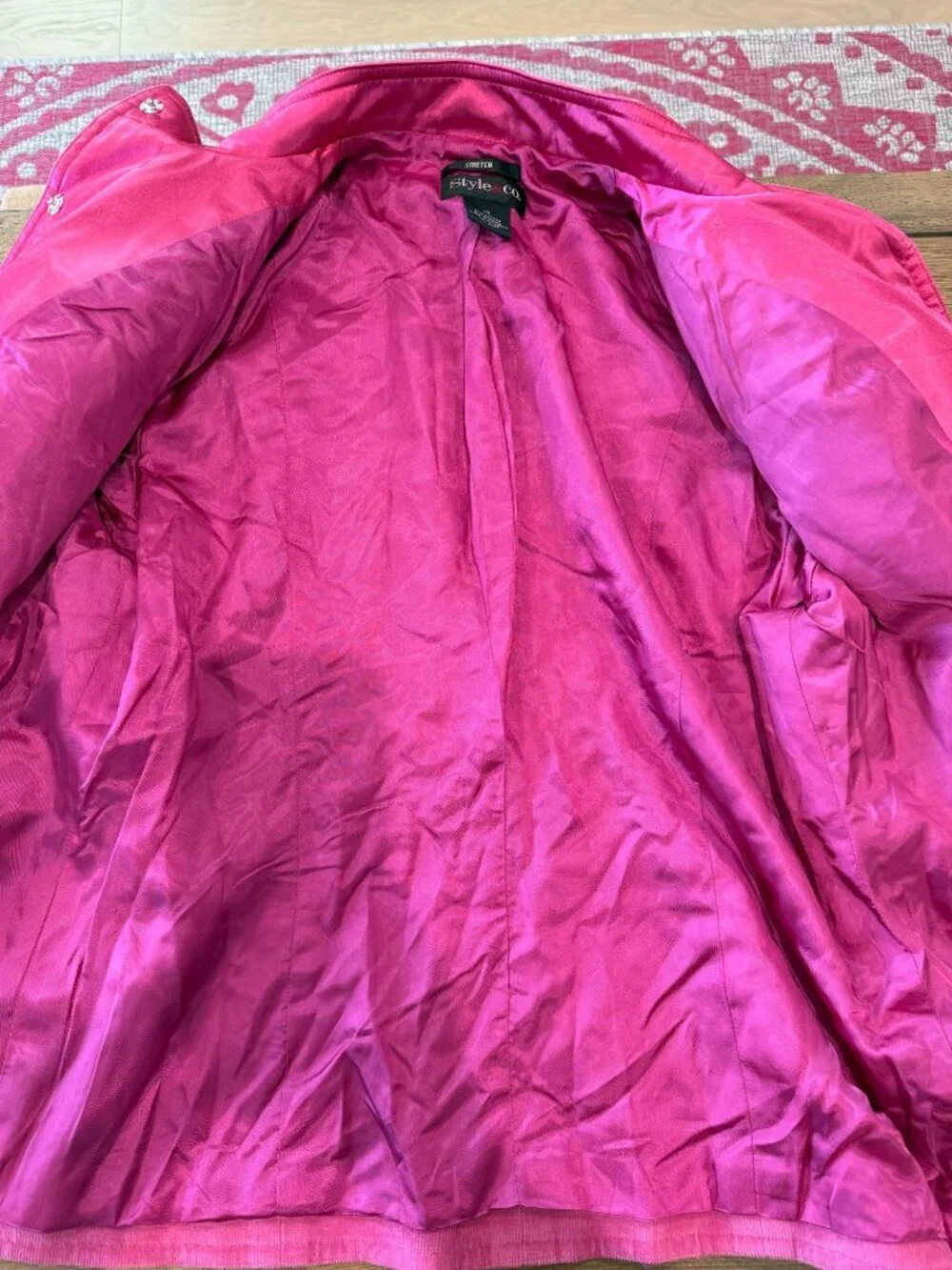 Style & Co. Pink Corduroy Stretch Jacket - Size 14